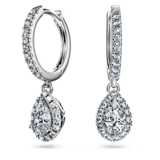 Eternity drop earrings Lab-grown diamonds 1.25 ct tw, Mixed shapes, 14K white gold