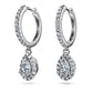 Eternity drop earrings Lab-grown diamonds 1.25 ct tw, Mixed shapes, 14K white gold