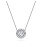 Eternity halo solitaire pendant Lab-grown diamonds 0.59 ct tw, Round shape, 14K white gold