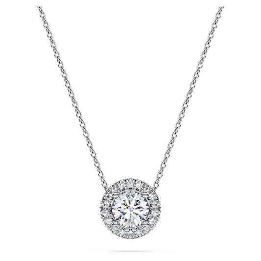 Eternity halo solitaire pendant Lab-grown diamonds 0.59 ct tw, Round shape, 14K white gold
