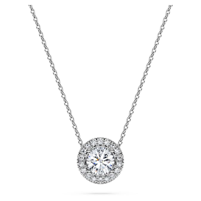 Eternity halo solitaire pendant Lab-grown diamonds 0.59 ct tw, Round shape, 14K white gold