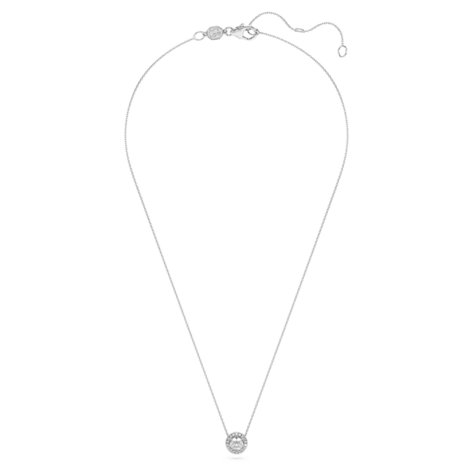 Eternity halo solitaire pendant Lab-grown diamonds 0.59 ct tw, Round shape, 14K white gold