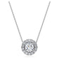 Eternity halo solitaire pendant Lab-grown diamonds 1 ct tw, Round shape, 14K white gold