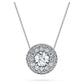 Eternity halo solitaire pendant Lab-grown diamonds 2 ct tw, Round shape, 14K white gold