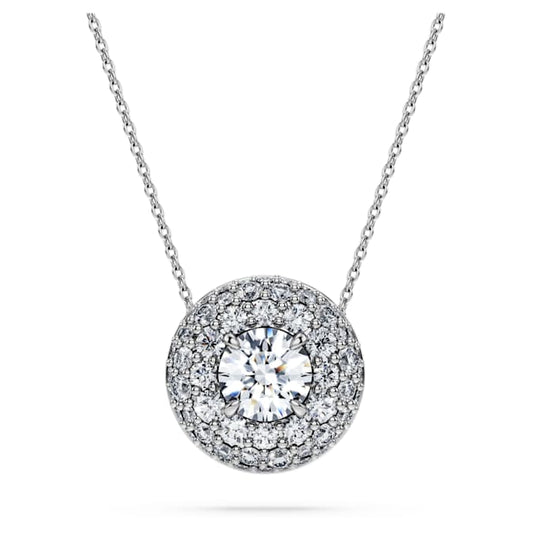 Eternity halo solitaire pendant Lab-grown diamonds 2 ct tw, Round shape, 14K white gold