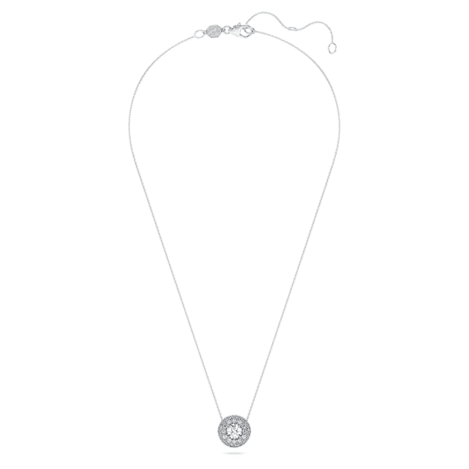 Eternity halo solitaire pendant Lab-grown diamonds 2 ct tw, Round shape, 14K white gold