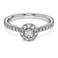Eternity halo solitaire ring Lab-grown diamonds 0.45 ct tw, Round shape, Sterling silver