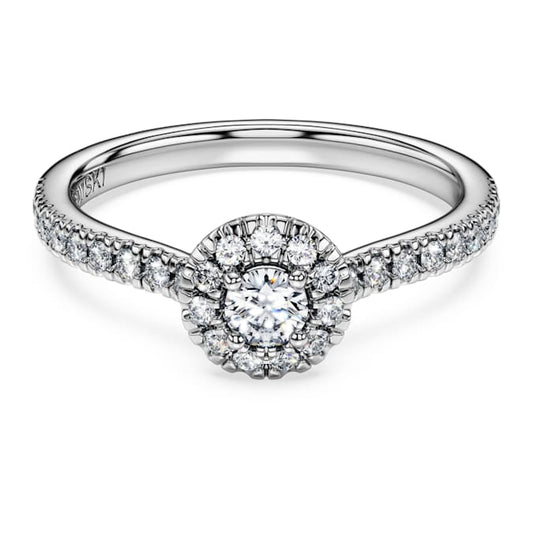 Eternity halo solitaire ring Lab-grown diamonds 0.45 ct tw, Round shape, Sterling silver