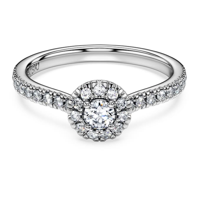 Eternity halo solitaire ring Lab-grown diamonds 0.45 ct tw, Round shape, Sterling silver