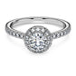 Eternity halo solitaire ring Lab-grown diamonds 0.8 ct tw, Round shape, 14K white gold