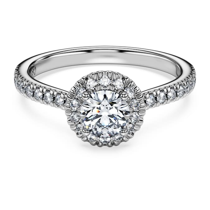 Eternity halo solitaire ring Lab-grown diamonds 0.8 ct tw, Round shape, 14K white gold