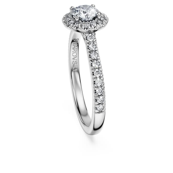 Eternity halo solitaire ring Lab-grown diamonds 0.8 ct tw, Round shape, 14K white gold