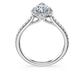 Eternity halo solitaire ring Lab-grown diamonds 1.3 ct tw, Mixed shapes, 14K white gold