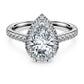 Eternity halo solitaire ring Lab-grown diamonds 1.3 ct tw, Mixed shapes, 14K white gold