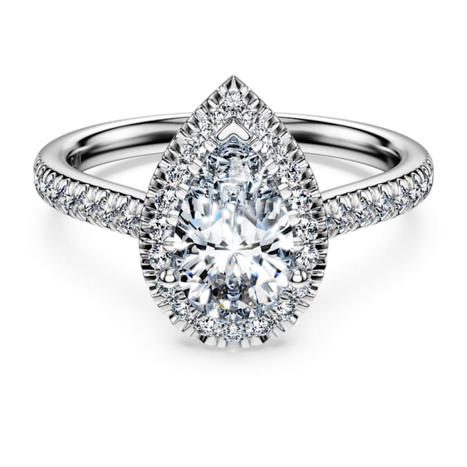 Eternity halo solitaire ring Lab-grown diamonds 1.3 ct tw, Mixed shapes, 14K white gold
