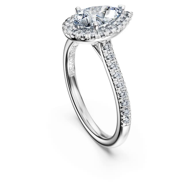 Eternity halo solitaire ring Lab-grown diamonds 1.3 ct tw, Mixed shapes, 14K white gold