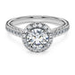Eternity halo solitaire ring Lab-grown diamonds 1.33 ct tw, Round shape, 14K white gold