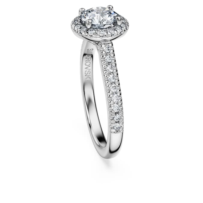 Eternity halo solitaire ring Lab-grown diamonds 1.33 ct tw, Round shape, 14K white gold