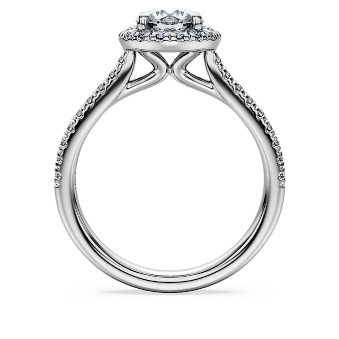 Eternity halo solitaire ring Lab-grown diamonds 1.33 ct tw, Round shape, 14K white gold