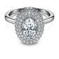 Eternity halo solitaire ring Lab-grown diamonds 1.5 ct tw, Mixed shapes, 14K white gold