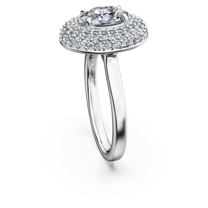 Eternity halo solitaire ring Lab-grown diamonds 1.5 ct tw, Mixed shapes, 14K white gold