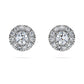 Eternity halo stud earrings Lab-grown diamonds 0.45 ct tw, Round shape, Sterling silver