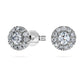 Eternity halo stud earrings Lab-grown diamonds 0.45 ct tw, Round shape, Sterling silver