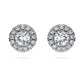 Eternity halo stud earrings Lab-grown diamonds 0.75 ct tw, Round shape, 14K white gold