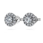 Eternity halo stud earrings Lab-grown diamonds 0.75 ct tw, Round shape, 14K white gold