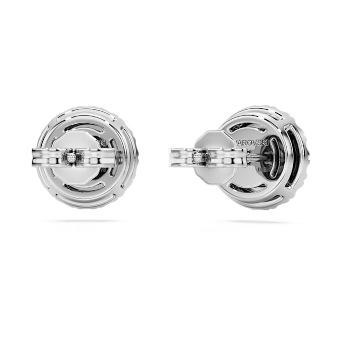 Eternity halo stud earrings Lab-grown diamonds 2 ct tw, Round shape, 14K white gold