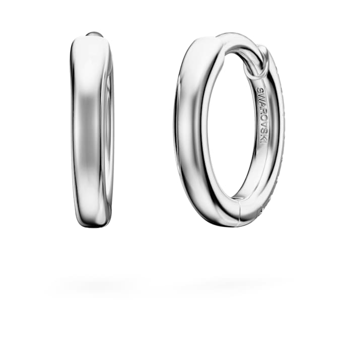 Eternity hoop earrings Lab-grown diamonds 0.1 ct tw, Round shape, Small, 14K white gold