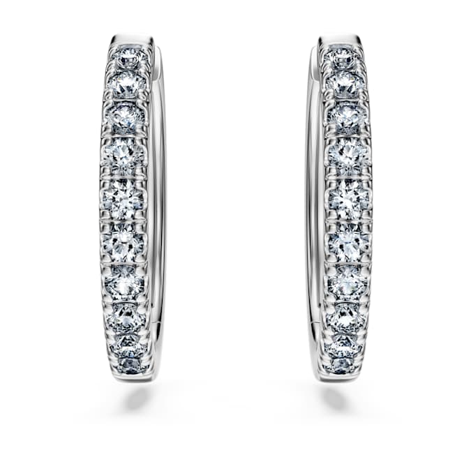 Eternity hoop earrings Lab-grown diamonds 0.5 ct tw, Round shape, Large, 14K white gold