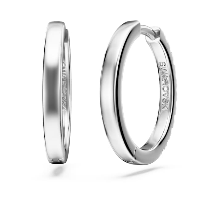 Eternity hoop earrings Lab-grown diamonds 0.5 ct tw, Round shape, Large, 14K white gold