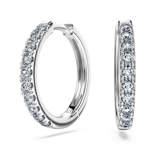 Eternity hoop earrings Lab-grown diamonds 0.5 ct tw, Round shape, Sterling silver