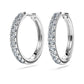 Eternity hoop earrings Lab-grown diamonds 0.5 ct tw, Round shape, Sterling silver