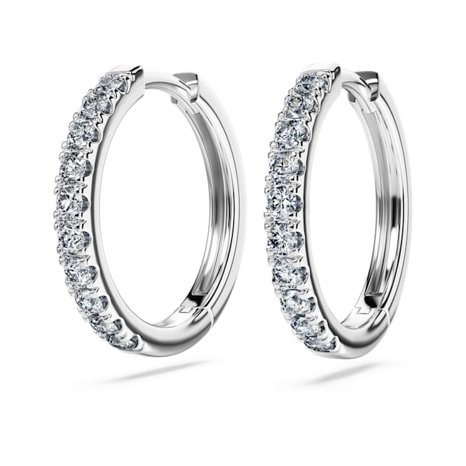 Eternity hoop earrings Lab-grown diamonds 0.5 ct tw, Round shape, Sterling silver
