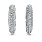 Eternity hoop earrings Lab-grown diamonds 2 ct tw, Round shape, 14K white gold