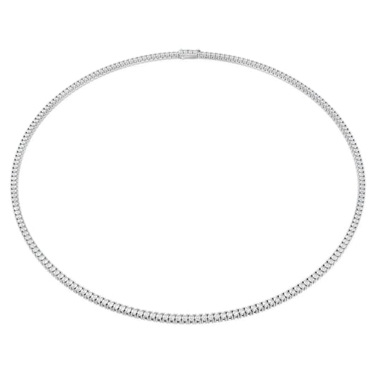 Eternity necklace Lab-grown diamonds 7 ct tw, Round shape, 14K white gold