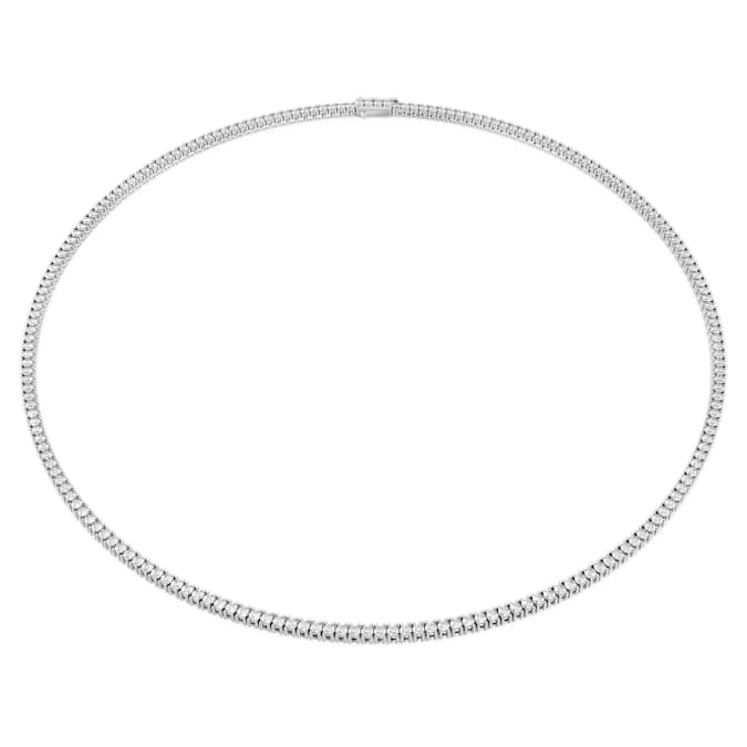 Eternity necklace Lab-grown diamonds 7 ct tw, Round shape, 14K white gold