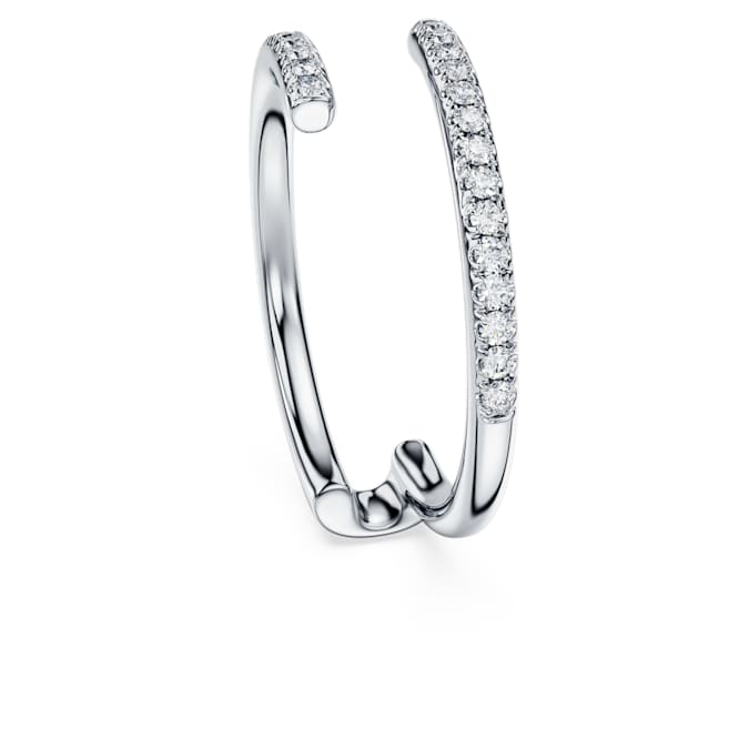 Eternity open band ring Lab-grown diamonds 0.2 ct tw, Round shape, 14K white gold