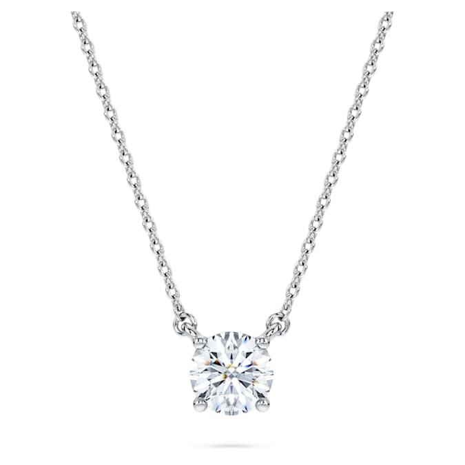 Eternity solitaire pendant Lab-grown diamonds 0.5 ct tw, Round shape, 14K white gold