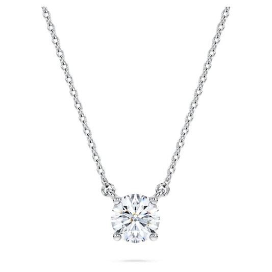 Eternity solitaire pendant Lab-grown diamonds 0.5 ct tw, Round shape, 14K white gold