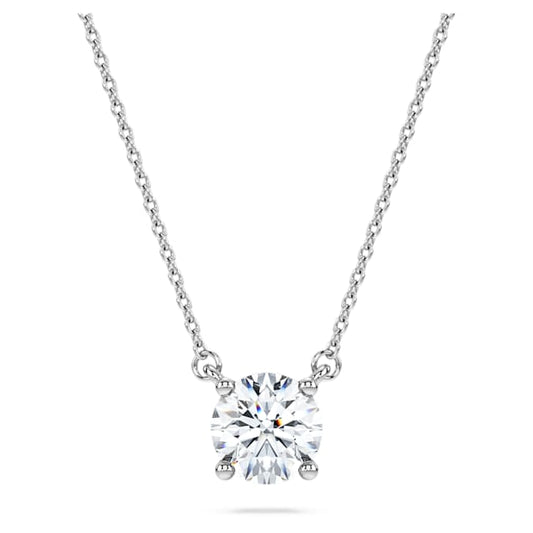 Eternity solitaire pendant Lab-grown diamonds 1 ct tw, Round shape, 14K white gold