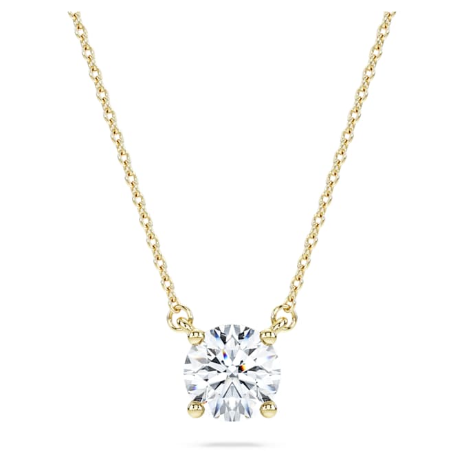 Eternity solitaire pendant Lab-grown diamonds 1 ct tw, Round shape, 14K yellow gold