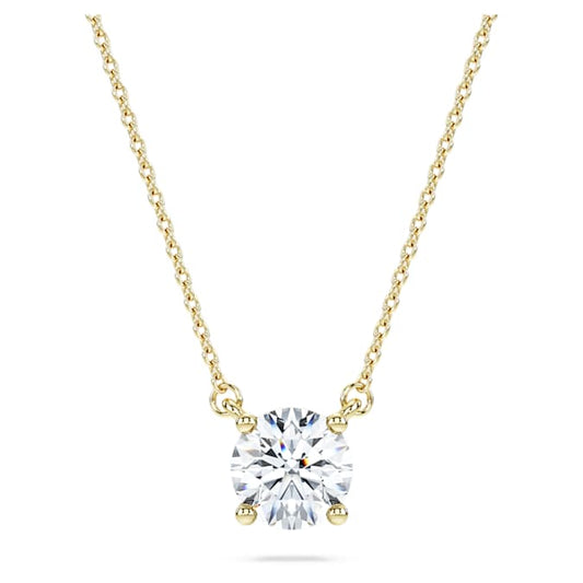 Eternity solitaire pendant Lab-grown diamonds 1 ct tw, Round shape, 14K yellow gold
