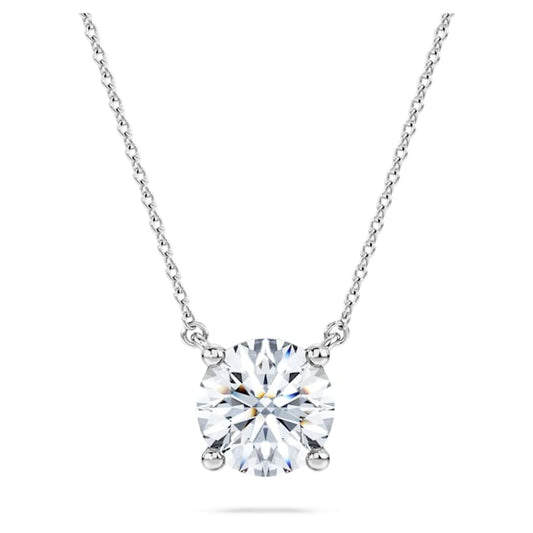 Eternity solitaire pendant Lab-grown diamonds 2 ct tw, Round shape, 14K white gold