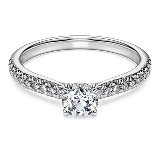 Eternity solitaire ring Lab-grown diamonds 0.7 ct tw, Round shape, 14K white gold