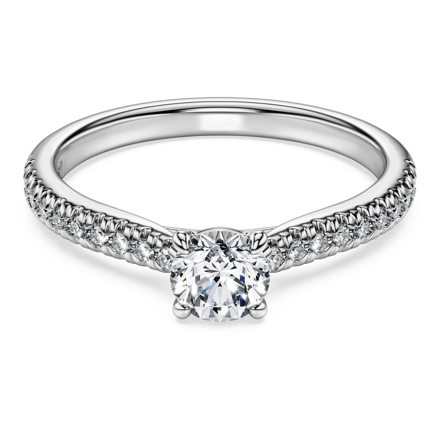 Eternity solitaire ring Lab-grown diamonds 0.7 ct tw, Round shape, 14K white gold