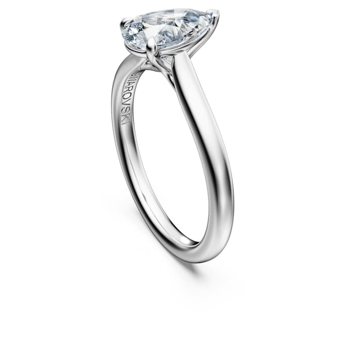 Eternity solitaire ring Lab-grown diamonds 1 ct tw, Pear shape, 14K white gold