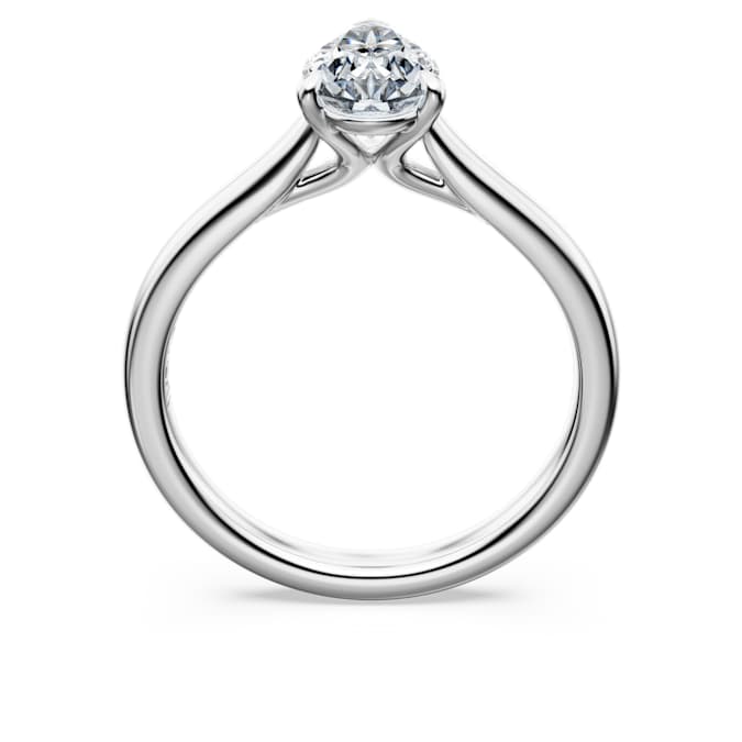 Eternity solitaire ring Lab-grown diamonds 1 ct tw, Pear shape, 14K white gold